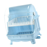 Cutlery Dish Drainer Rack with Lid Cover Multifunctional Kitchen Tableware Storage Box Blue V1294-YM0716-3118220101512