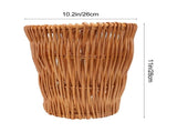 1Pc Beige Wicker Woven Trash Can Natural Rattan Storage Basket V1369-AZ3-W-24959