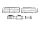 Wall Shower Shelf Carbon Steel Floating Mount Adjustable Height for Bathroom Kitchen Storage 5Pcs V1294-YM0901-3112250033311