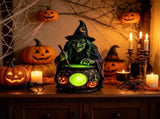 Witch Halloween Decor - Halloween Witch Lamp with Lighting Cauldron,Resin Scary Witch Figure V1370-AZ4-16190
