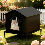 1 Pack Waterproof Insulated Outdoor Cat House for Homeless Cats and Small Animals, 42 x 42 x 42cm, V1188-MS-325-0049