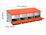 Chicken Nesting Boxes, 4 Compartments, Metal Egg Laying Boxes with Protective Collection Lids, Roll V952-JSCDX1530INCI7BMT002V0