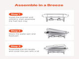8 Qt 4 Pack Rectangle Chafing Dish Buffet Set Fullsize Pan Stainless Steel V952-ZFXBXGSTGK4JFAAX7V0