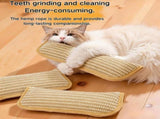 Pillow, 13.4In Interactive Chew Toy with Sisal Scratching Pad, Bite-Resistant Teething Toy for V1366-AZ2-W-10680