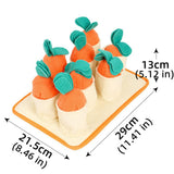 3 in 1 Mat for Dogs, Dog Enrichment Toys with 8 Plush Squeaky Chew Carrots, Puzzle Treat Toy for V1192-AZ-W-12208