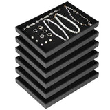 6Pack Velvet Stackable Jewelry Tray Showcase Display, Jewelry Organizer Trays for Drawers and V1107-107-44679-BLK-6PACK