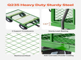 900 Lbs Steel Garden Cart on Wheels, Heavy Duty Pullable Garden Wagon Yard Cart, Outdoor Metal V952-ZXHYTCLS900BG0TN3V0