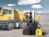 Hydraulic Pump, 6 Quart Hydraulic Power Unit, Double Acting Dump Trailer Pump, 0.91 GPM Flow Rate, V952-YXYYB12VZLDJJW6ZGV0