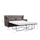 MARQUIS 2 Seater Sofa bed with Separate Foam Mattress-Dark grey V606-FURNI-SOF-T369-MARQ-DG