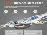 Come Along Winch, 5 Ton Max Pulling Capacity, 3.5 m Steel Cable, 3 Hooks, Heavy Duty Ratchet Power V952-GSSJXQ5T13YC77Z63V0
