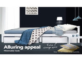 Artiss Bed Frame Single Size Wooden White LEXI WBED-C-001S-92-WH