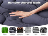 Giselle Bedding 5cm Pillowtop Topper Bamboo Polyester Blend Fibre Pad for Back Pain Relief Washable TOPPER-WA-CHAR-KS