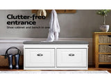 Artiss 2x Shoe Bench Set Flip Drawer White FURNI-P-SHOE-BEN2D-WHX2