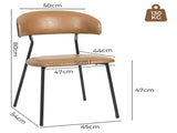 Levede 2x PU Leather Dining Chairs Kitchen Lounge CH1151-PU-2-BR