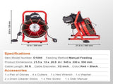 Drain Cleaner Machine Drain Auger 50FT x 1/2 Inch Manual Feed & 4 Cutters V952-SDJJKLSGDSTJZQNLAV3