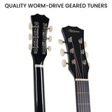 Karrera 38in Pro Cutaway Acoustic Guitar with Carry Bag - Black CC38-PRO-BK