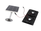 20W Solar Panel Solar Powered Dual Exhaust Fan Kit for Chicken Coops Greenhouses Sheds Pet Houses V1294-YM0901-3111240101211