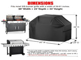 Grill Cover, 72 inch BBQ Gas Grill Cover for Outdoor Grill, Waterproof, Anti-UV, Rip-Proof, Fade V1107-114-85305-BLK-72IN