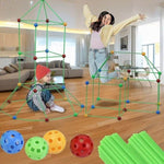 217pcs Kids Construction Fort Building Kit Castles 3D Play House Tent Toys V63-849541