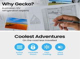 GECKO 70L Portable Bar Fridge and Freezer 12V/24V for Camping, Caravans, Black V219-CAPFCHGEKA07B