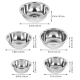 5Pcs Large Stainless Steel Mixing Bowls Plated Silver Kitchen Basins for Home Use V1366-AZ2-W-14008