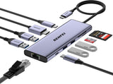 BENFEI 000495GY 10-in-1 USB C Hub 4K HDMI RJ45 100W PD USB-C USB x 4 TF/SD Reader V28-ELEBEN000495GY