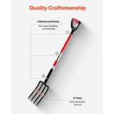4 Tines Garden Fork Fiberglass Handle 45 in Spading Pitchfork Heavy Duty V952-HYCWJCGC4C1JX8KB8001V0