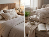 Linen Pillowcase Set - Button Closure Pillow Covers 48x74cm for Home Bedding V888-ELOSUNG54961-3