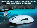 SOLAKAKA SM805 Tri-Mode Lightweight Wireless Gaming Mouse, 24000 DPI with Two Side Buttonswhite V1300-SM805-WHITE