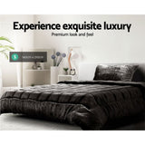 Giselle Bedding Faux Mink Quilt Charcoal Single QUILT-FM-CHAR-S