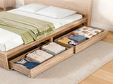 Artiss 2pcs Under Bed Storage with Wheels Rolling Wooden Drawers Single & Double WBED-F-DRAW-OAT-SD-WD-X2