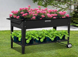 Wallaroo Garden Bed Raised 108.5 x 50.5 x 80cm Galvanized Steel Black GBC-BSW-108-BK