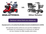 EQUIPMED LeisureCruise Extra Large-Sized, High Power, 182kg Capacity Mobility Scooter - Red V219-HMBMSCEQ7PUA