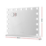Embellir Makeup Mirror 80x58cm Hollywood Vanity with LED Light Tabletop Wall MM-E-FRAMELS-5880-WH