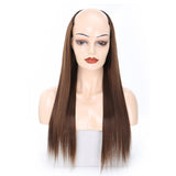 U-Shaped Long Straight Half Wig With Headgear - Linen PRL-7099407550DBT