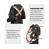 Versatile Front-Facing Pet Carrier Backpack with Breathable Mesh and Safety Leash for Small Cats and V1341-ZY-GNPC67UX-BEIGE