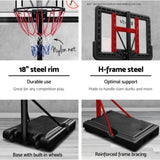 Everfit 3.05M Basketball Hoop Stand System Adjustable Height Portable Pro Blue BAS-HOOP-305-BL