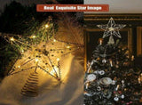 Christmas Tree Topper Star with LED String Light Glitter Christmas Tree Top Star Lamp for Christmas V1294-YM0714-10305585