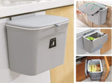 Hanging Kitchen Compost Bin with Lid for Cabinet Door or Wall, No-Drill Adhesive Mount, Odor-Proof & V1107-CS-GBSLJTH