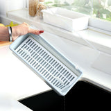 Blue Chopsticks Drain Box for Kitchen Use with Sanitary Drying Holes and Compact Space Saving Design V1192-AZ-W-22599