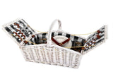 Alfresco 2 Person Picnic Basket Set Willow Vintage Baskets Insulated Blanket Bag PICNIC-2PPL-BASKET-WH