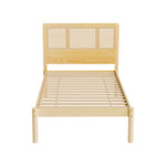 Artiss Bed Frame Single Size Rattan Wooden RITA WBED-RITA-S-WD-AB