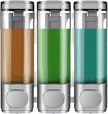 3-Pack Wall Mounted Soap Dispenser, 300ml, 3-Compartment Shower Dispenser for Shampoo & Soap, Gray V1188-MS-325-0122