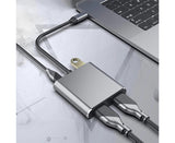 4 in1 Type C to Dual HDMI-compatible USB 3.0 4K Display Adapter Converter for MacBook Pro - Grey V1263-JX-239
