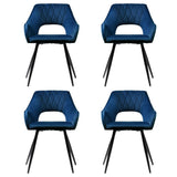 Artiss Dining Chairs Set of 4 Velvet Hollow Armchair Blue MO-DIN-KJC115-VEL-NAX4