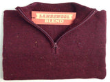 LAMBS WOOL KNIT JUMPER Pullover Mens Sweater Knitted Half Zip Crew Neck S-XXL - Half Zip - Deep Red V563-LWKJMPR-HLFZP-DPRED31-M