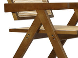 Levede 8x Walnut Wicker Armchair Dining Chair CH1101-WAX8