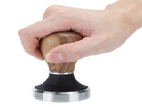 58mm Stainless Steel Flat Coffee Tamper Powder Pressed Hammer with Height Adjustable Wooden V1294-YM0901-3118200176412
