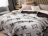 Brown Lucky Four-Leaf Clover 180x200CM Premium Double-Sided Print Flannel Blanket - Soft All-Season V888-ELOSUNG49172