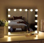 Hollywood Vanity Style LED Makeup Lights Mirror with 3 Color Modes Lights with 10 Dimmable Bulbs V178-14674